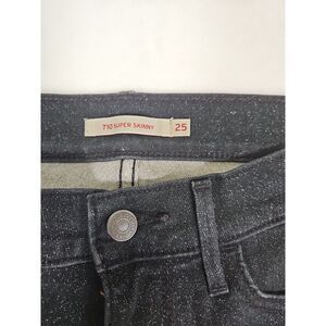 Levi's 710 Super Skinny Jeans Womens Size W25‎ Glitter Black Mid Rise Denim